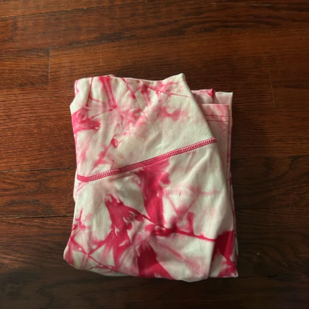 Pink and White Tie-Dye Leggings